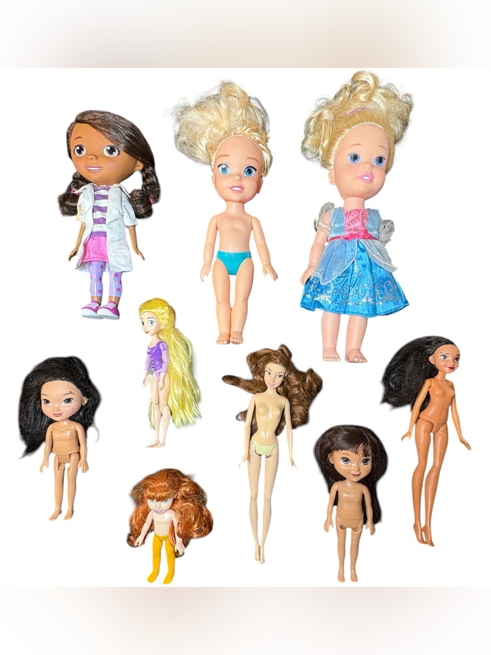 Disney Princess Doc McStuffins Mixed Doll Toy Lot